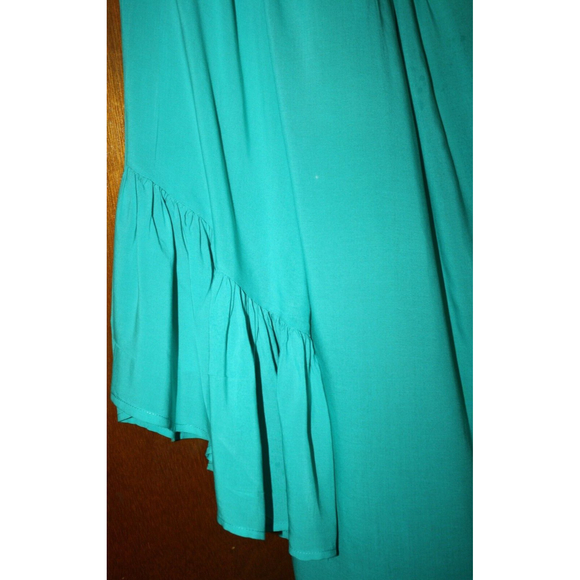 Altered State Off Shoulder Boho Green Blouse Tunic Size S 3/4 Bell Sleeve  EUC - Picture 2 of 6